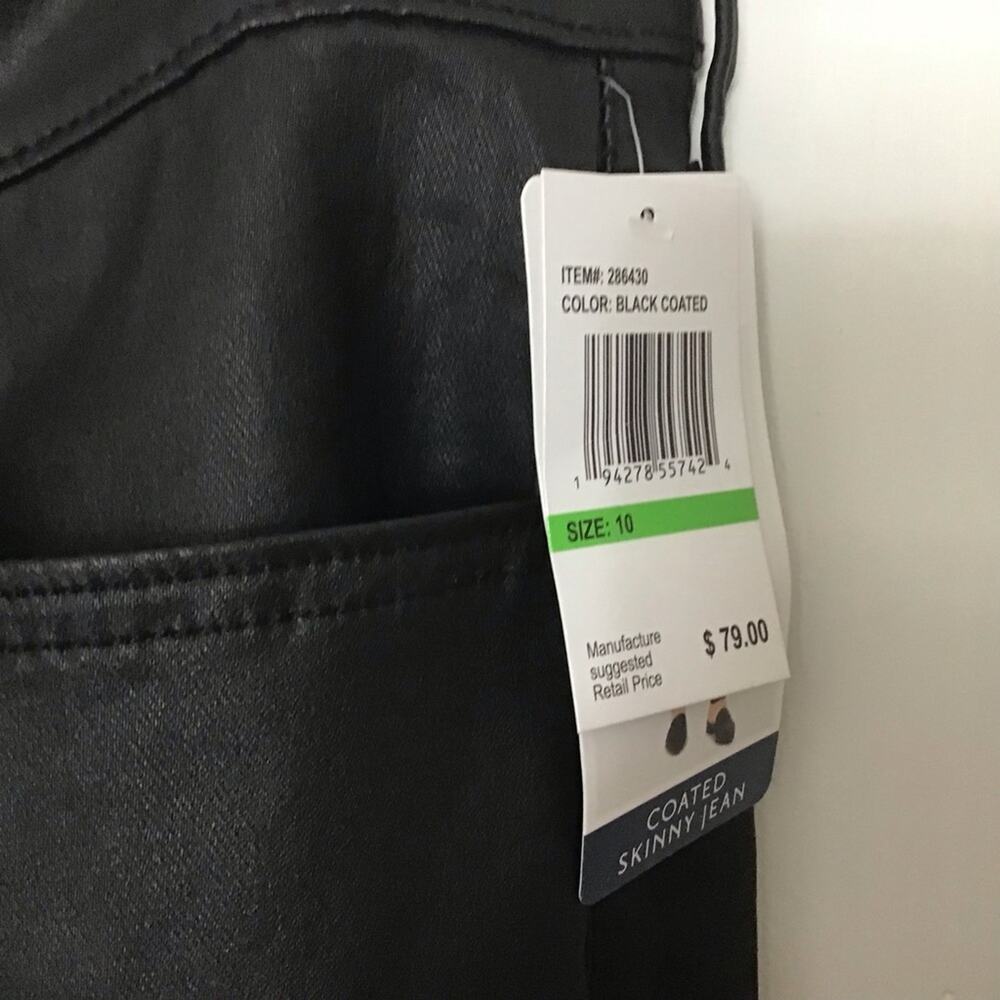 NWT Seven7 Matte Black Coated Skinny Jeans 14 12 10 - Picture 6 of 14